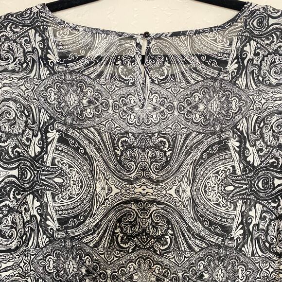 Dress Barn Black Paisley Pattern Art to Wear Scarf Blouse Size 1X - Picture 7 of 10